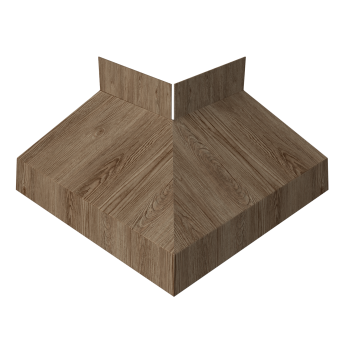 картинка Угол отлива внешний 50 0,45 Print Elite с пленкой White Wood TwinColor Центр Кровли