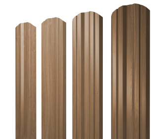 картинка Штакетник Twin фигурный 0,45 Print Elite Honey Wood TwinColor Центр Кровли