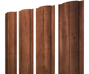 картинка Штакетник Круглый с прямым резом 0,45 Print Premium Rowan Wood Intense FTC Центр Кровли