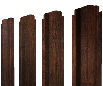 картинка Штакетник П-образный В фигурный 0,45 Print Premium Cherry Wood Dark FTC Центр Кровли