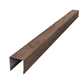 картинка Планка вертикальная лицевая для забора жалюзи Palermo 0,45 Print Premium Almond Wood Fresh (3м) Центр Кровли