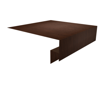 картинка Планка околооконная сложная Экобрус Grand Line 250х50х25 0,45 Print Elite Choco Wood TwinColor (3м) Центр Кровли