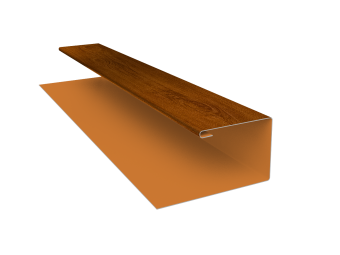 картинка Планка П-образная БХ new 0,4 Print Premium Golden Wood Intense FTC (2м) Центр Кровли