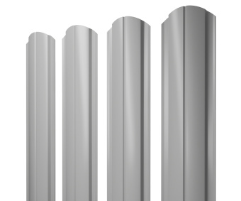 картинка Штакетник Полукруглый Slim фигурный 0,5 Satin RAL 9006 бело-алюминиевый Центр Кровли