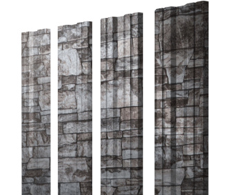 картинка Штакетник Twin с прямым резом 0,45 Print Elite Fine Stone TwinColor Центр Кровли