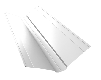 картинка Планка ендовы верхней фигурной 150x150 0,45 PE-Double с пленкой RAL 9003 сигнальный белый (3м) Центр Кровли