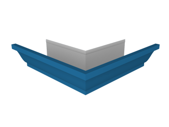 картинка Угол желоба со сварным швом внешний Vortex Lite 130мм RAL 5005 сигнальный синий Центр Кровли