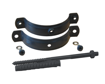 фото Хомут трубы на кирпич GL PU 90 мм RAL 7024 шпилька окрашенная Центр Кровли картинка Хомут трубы на кирпич GL PU 90 мм RAL 7024 шпилька окрашенная Центр Кровли