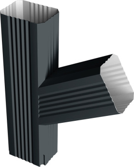 картинка Тройник прямоугольный правый Vortex в2 матовый RAL 7016 антрацитово-серый Центр Кровли