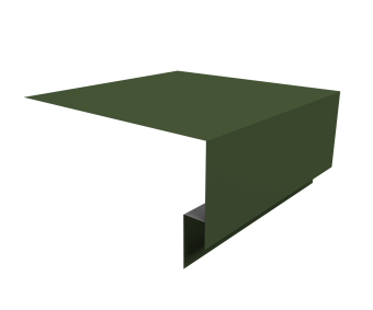 картинка Планка околооконная сложная 200х75х18 (j-фаска) 0,5 Satin Matt TX RAL 6020 хромовая зелень (2м) Центр Кровли