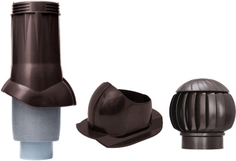 картинка Комплект канализационный Gervent Твистер для кровли Каскад изолированный 110/160мм темно-коричневый Центр Кровли