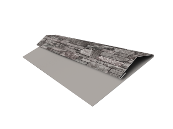 картинка Планка стартово-финишная Экобрус Grand Line 0,45 Print Elite Fine Stone TwinColor (2м) Центр Кровли