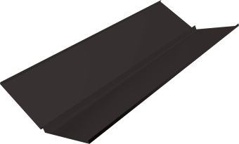 картинка Планка ендовы нижней с компенсатором Grand Line 0,45 PE-Double с пленкой RR 32 темно-коричневый (2м) Центр Кровли