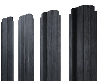 картинка Штакетник П-образный В фигурный 0,45 Print Premium Grey Wood TwinColor Центр Кровли