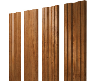 картинка Штакетник Twin с прямым резом 0,45 Print-Double Elite Golden Wood Центр Кровли