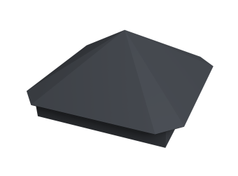 фото Колпак на столб Пирамида 390х390мм 0,45 Drap с пленкой RAL 7024 мокрый асфальт Центр Кровли картинка Колпак на столб Пирамида 390х390мм 0,45 Drap с пленкой RAL 7024 мокрый асфальт Центр Кровли