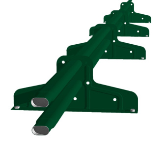 картинка Снегозадержатель Стандарт Т4 d 40х20 RAL 6005 (3м) оцинкованный Центр Кровли