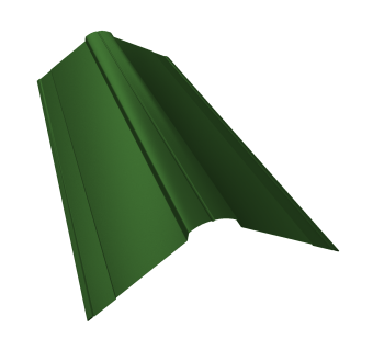 картинка Планка конька фигурного 150x150 0,45 PE с пленкой RAL 6002 лиственно-зеленый (2м) Центр Кровли