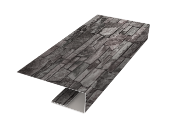 картинка J-Профиль 12мм 0,45 Print Elite Fine Stone TwinColor (2м) Центр Кровли