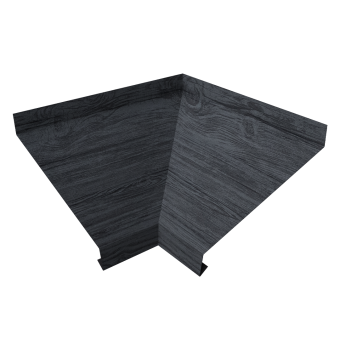 картинка Угол отлива внутренний 150 0,45 Print Premium с пленкой Grey Wood TwinColor Центр Кровли