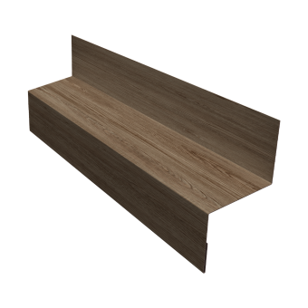 картинка Отлив межэтажный 35 0,45 Print Elite White Wood TwinColor (3м) Центр Кровли