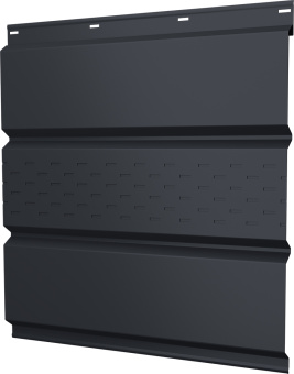 фото Софит металлический Классик v02 Grand Line центральная перфорация 0,5 Drap TX с пленкой RAL 7024 мокрый асфальт Центр Кровли картинка Софит металлический Классик v02 Grand Line центральная перфорация 0,5 Drap TX с пленкой RAL 7024 мокрый асфальт Центр Кровли