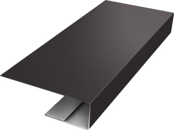 картинка J-Профиль 12мм Grand Line 0,5 GreenCoat Pural БТ матовый RR 32 темно-коричневый (RAL 8019 серо-коричневый) (2м) Центр Кровли
