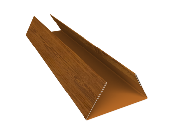картинка Планка стыковочная составная нижняя 0,45 Print Elite Golden Wood TwinColor (2м) Центр Кровли