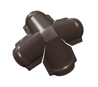 картинка Четверник конька полукруглого 0,5 Satin Matt TX с пленкой RAL 8017 шоколад Центр Кровли