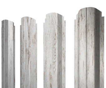 картинка Штакетник П-образный А фигурный 0,45 Print Elite Snow Wood TwinColor Центр Кровли
