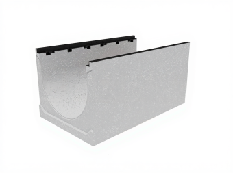 картинка Лоток водоотводный бетонный коробчатый Gidrolica (СО-500мм), с чугунной насадкой КU 100.60,3 (50).50(41)-BGZ-S, №10-0 Центр Кровли