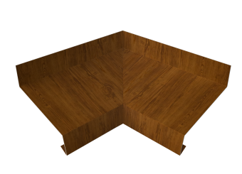 картинка Угол отлива внутренний 70 0,45 Print Elite с пленкой Golden Wood TwinColor Центр Кровли