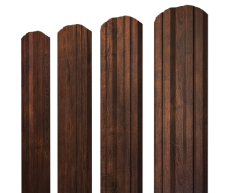 картинка Штакетник Twin фигурный 0,45 Print-Double Premium Cherry Wood Dark F Центр Кровли