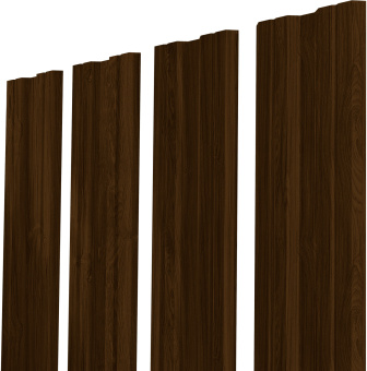 картинка Штакетник Twin XL с прямым резом Grand Line 0,45 Print Elite Choco Wood TwinColor Центр Кровли