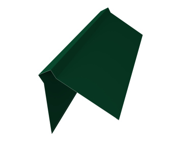 картинка Планка конька плоского 220х50х220 0,45 PE-Double с пленкой RAL 6005 зеленый мох (3м) Центр Кровли