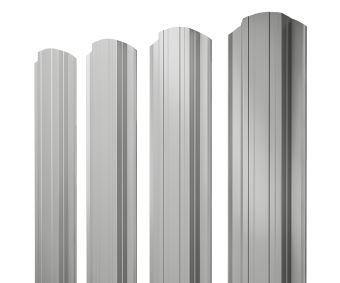 картинка Штакетник Прямоугольный фигурный 0,45 PE RAL 9006 бело-алюминиевый Центр Кровли