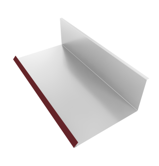 картинка Планка примыкания нижняя к трубе 130х240 0,5 Satin Matt RAL 3005 красное вино (3м) Центр Кровли