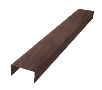 картинка Крышка забора для горизонтального монтажа штакетника 0,45 Print-Double Premium Cherry Wood Dark F (3м) Центр Кровли