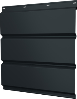 картинка Софит металлический Классик v02 Grand Line без перфорации 0,5 Satin с пленкой RAL 7016 антрацитово-серый Центр Кровли