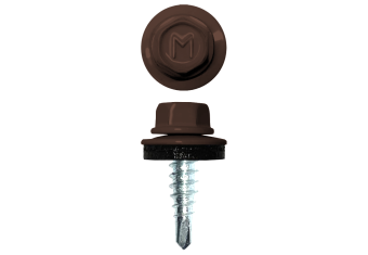 фото Саморез по металлу Daxmer 4,8х19 (250шт) сверло №2 RAL 8011 Центр Кровли картинка Саморез по металлу Daxmer 4,8х19 (250шт) сверло №2 RAL 8011 Центр Кровли