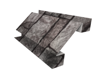картинка Планка угла внутреннего сложного Экобрус Grand Line 0,45 Print Elite Fine Stone TwinColor (2м) Центр Кровли