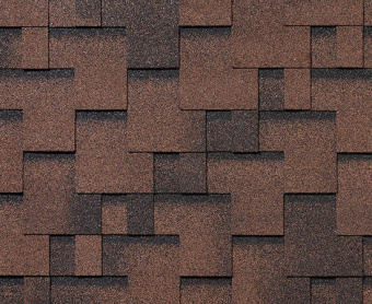 картинка Черепица гибкая RoofShield Фемили Эко Лайт Модерн коричневый с оттенением Центр Кровли