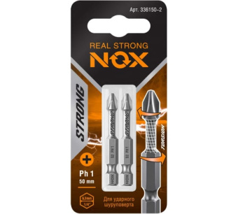 картинка Бита торсионная Nox Strong Ph1х50мм E6,3 2 штуки карта (336150-2) Центр Кровли