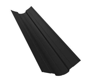 картинка Планка ендовы верхней фигурной 70x70 0,45 Drap TR RAL 9005 черный (3м) Центр Кровли