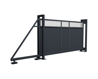 картинка Ворота откатные Estet Plus 2,0х4,5 RAL 7024/1013 Центр Кровли