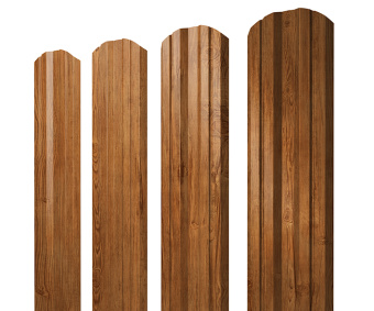 фото Штакетник Twin фигурный 0,45 Print-Double Elite Golden Wood Центр Кровли картинка Штакетник Twin фигурный 0,45 Print-Double Elite Golden Wood Центр Кровли
