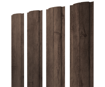 картинка Штакетник Полукруглый Slim с прямым резом 0,45 Print Premium Almond Wood Fresh Центр Кровли