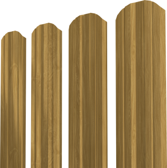 картинка Штакетник Twin XL фигурный Grand Line 0,45 Print Elite Honey Wood TwinColor Центр Кровли