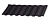 Лист композитной черепицы Gerard Heritage deep black Центр Кровли