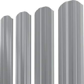 картинка Штакетник Twin XL фигурный Grand Line 0,5 PE RAL 7004 сигнальный серый Центр Кровли